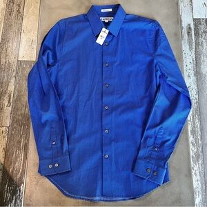 Express Men's Royal Blue Long-Sleeve Dress Shirt Size M NWT